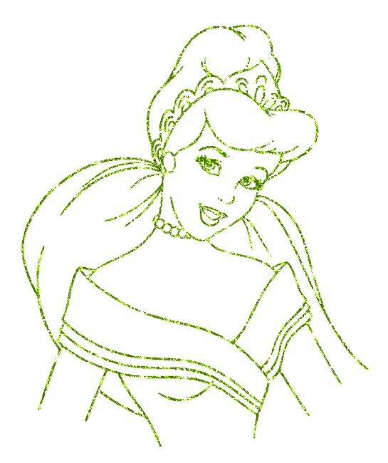 线描迪士尼公主