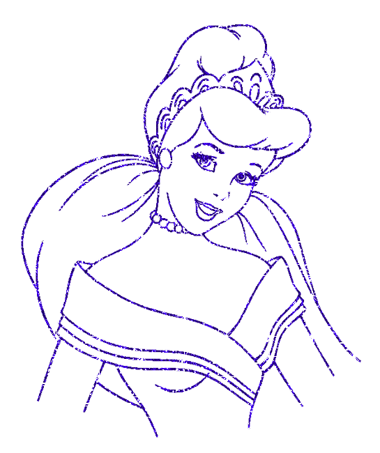 线描迪士尼公主