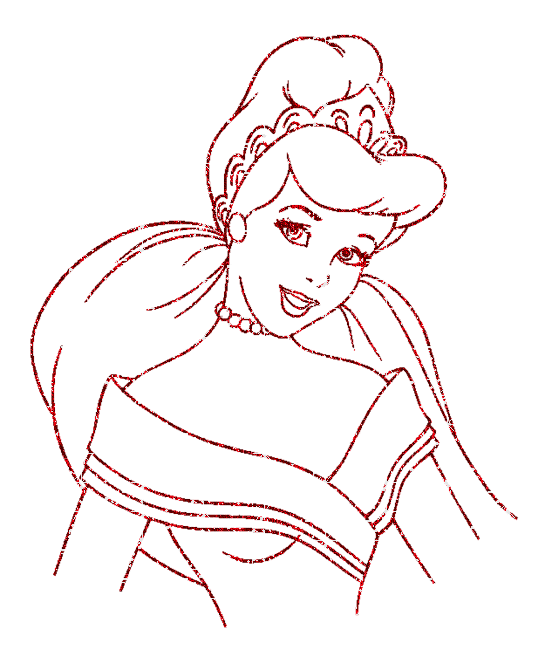 线描迪士尼公主